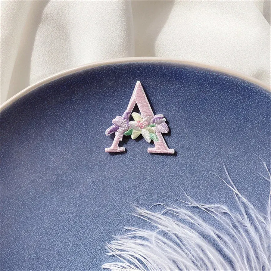 Color: Transparent - 1 Piece Fashion Cute Letters Patch for Clothing Applique Jeans DIY Accessories Iron on Fabric Stickers