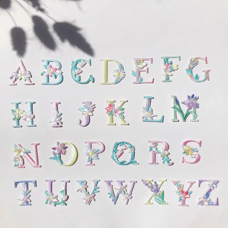 Color: Transparent - 1 Piece Fashion Cute Letters Patch for Clothing Applique Jeans DIY Accessories Iron on Fabric Stickers