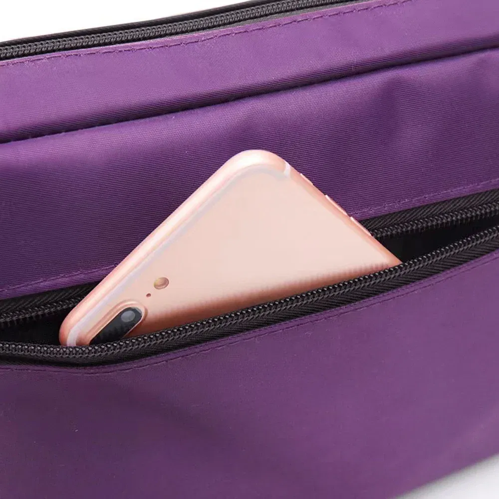 Color: Clear - Purple One Shoulder Crossbody Bag Portable Commuting Large Capacity Simplicity Storage Bag Garland Letter Series Print Pattern