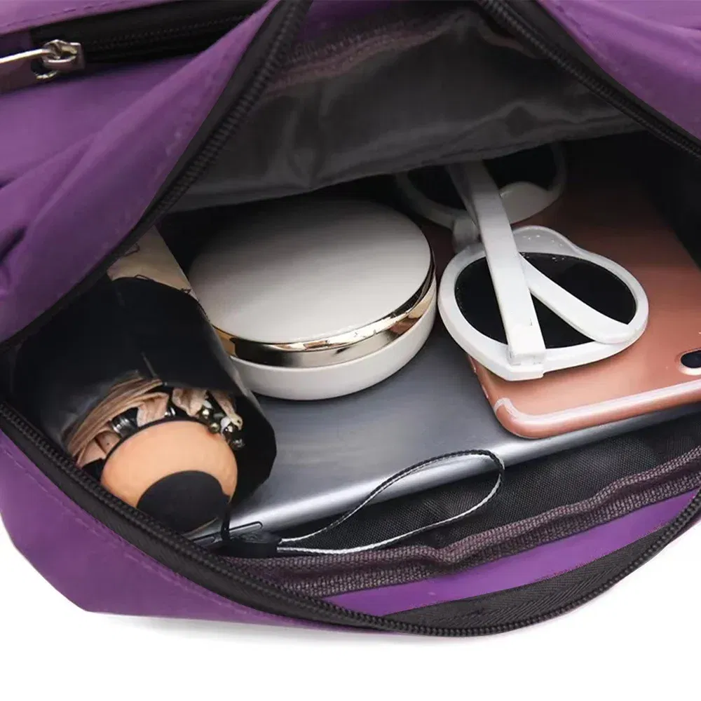 Color: Clear - Purple One Shoulder Crossbody Bag Portable Commuting Large Capacity Simplicity Storage Bag Garland Letter Series Print Pattern