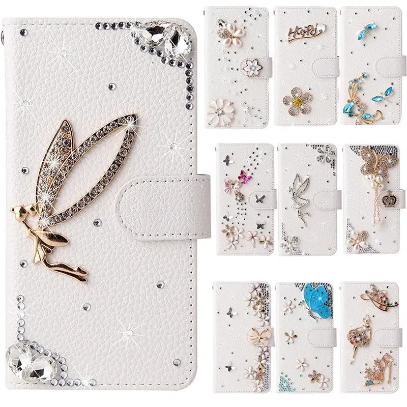 Color: light green, Material: Vinyl - Flip Glitter Case For Samsung Galaxy S25 Ultra S24 FE S23 S22 S21 S20 Plus A35 A55 A16 A14 A15 A34 A54 Leather Cover Case