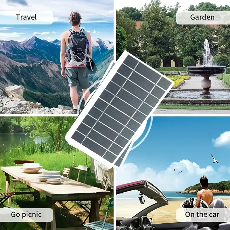 1pc Solar Portable Charging Panel Outdoor Waterproof Solar
