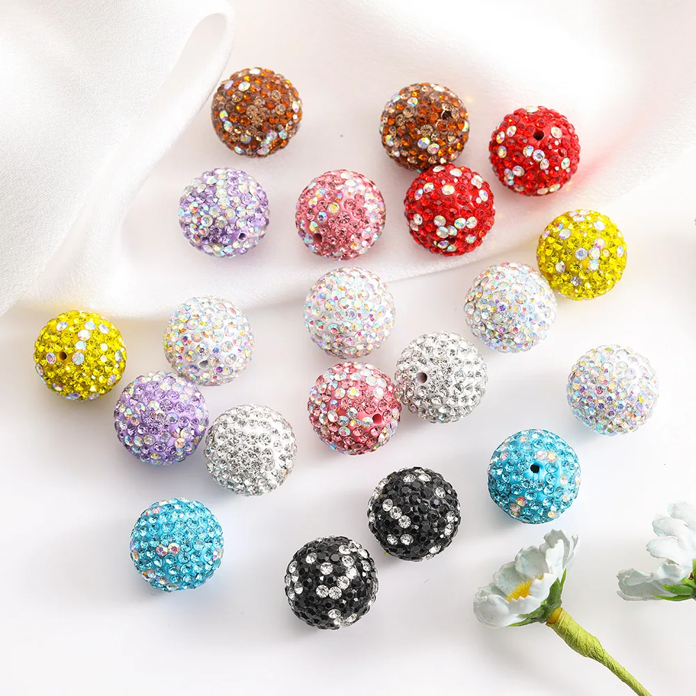 Color: WHITE, Item Diameter: 2mm - 16mm Colorful Ceramic Clay Ball Scattered Beads Diy Mobile Phone Chain Necklace Bracelet Accessories