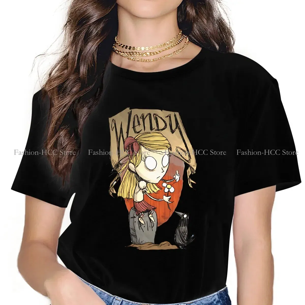 Color: WHITE, Size: XXL - Wendy And Cat Style Polyester TShirt Dont Starve Top Quality New Design Gift Clothes T Shirt Short Sleeve