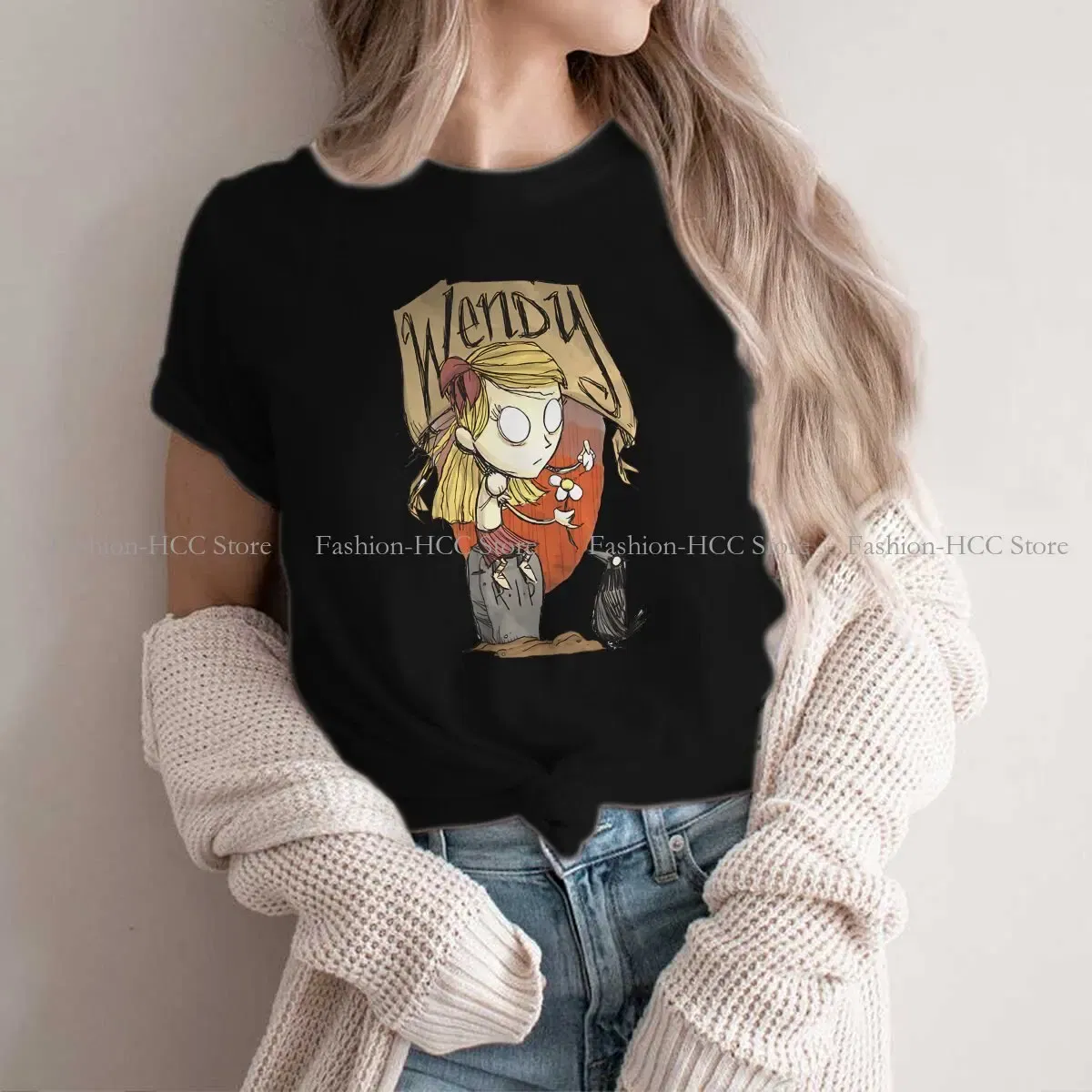 Color: WHITE, Size: XXL - Wendy And Cat Style Polyester TShirt Dont Starve Top Quality New Design Gift Clothes T Shirt Short Sleeve
