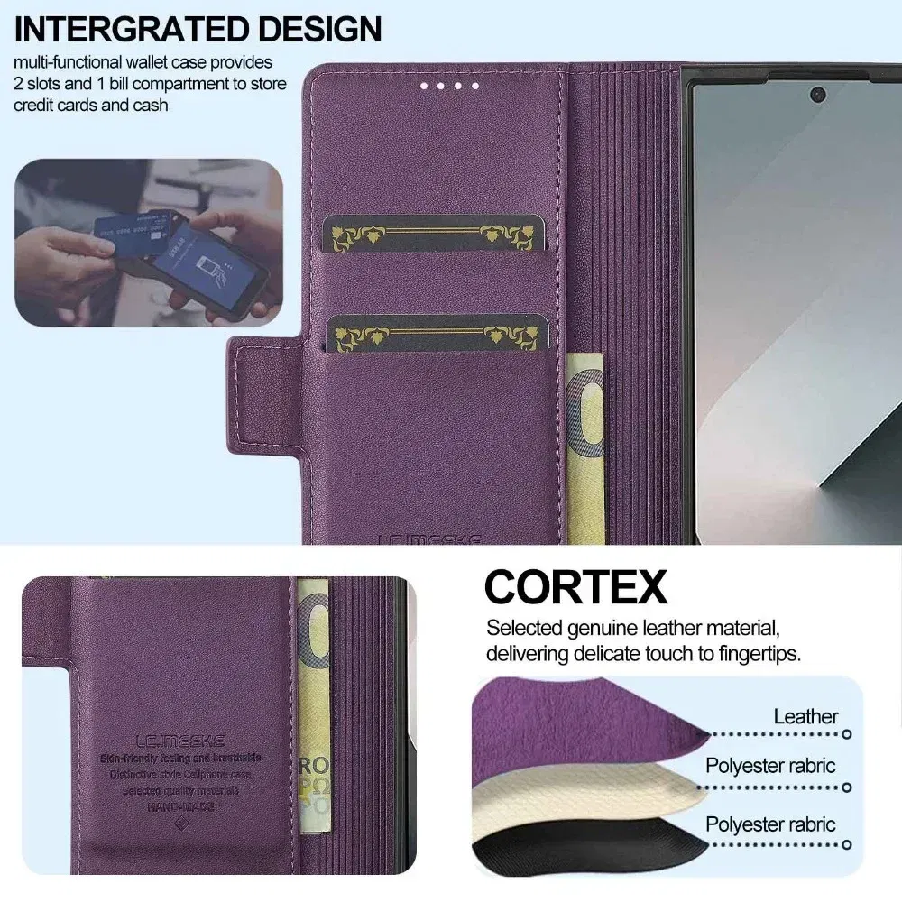 Color: Brown, Compatibility by Model: Galaxy Z Fold3 5G - Premium Leather Phone Case for Samsung Galaxy Z Fold 7 6 5 4 3 Fold6 Fold5 Fold4 5G with Pen Holder Wallet Flip Phone Cover