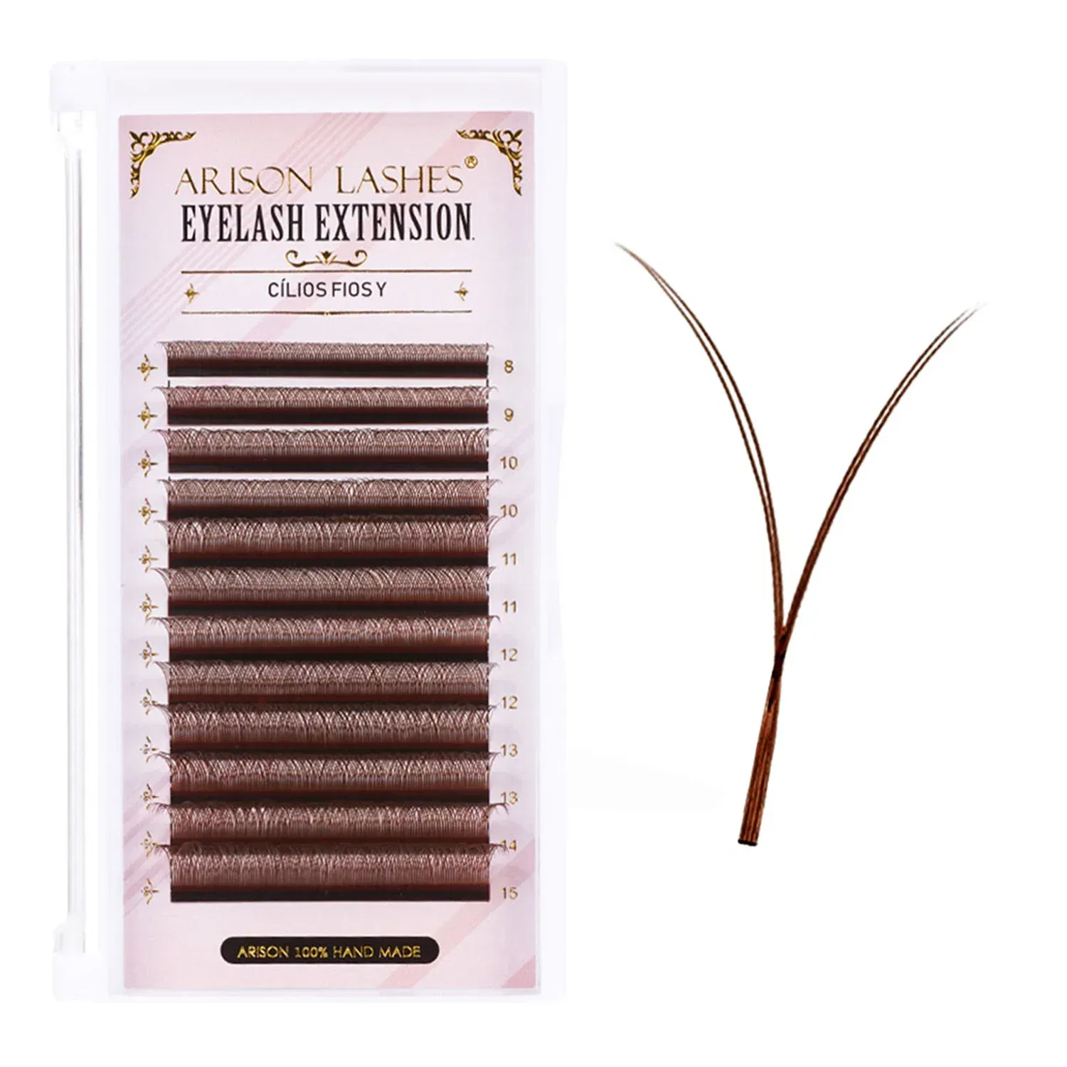 Color: Other, Curl: C, Thickness: 0.07mm, Length: 15mm - ARISON YY Lashes and 3D/4D/5D W Shape Lashes Brasileiro Premade Volume Eyelashes Extension Soft Thin Easily Grafting Extension