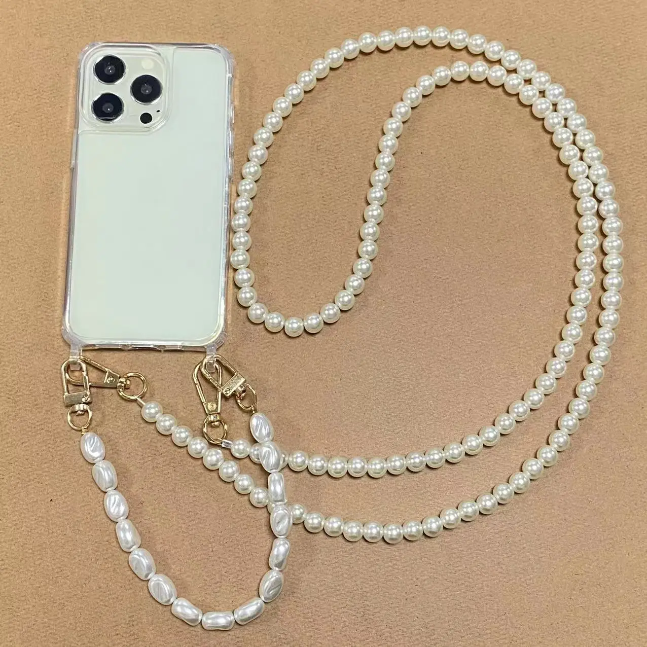 Color: Gold, Bundle: Case & Strap, Material: Microfiber - Korean Pearl Bracelets Chain Case with Lanyard Aesthetic Luxury Shell for Iphone 15 12 14 Pro Max XR X XS 7 8 Plus 15 Pro Cover