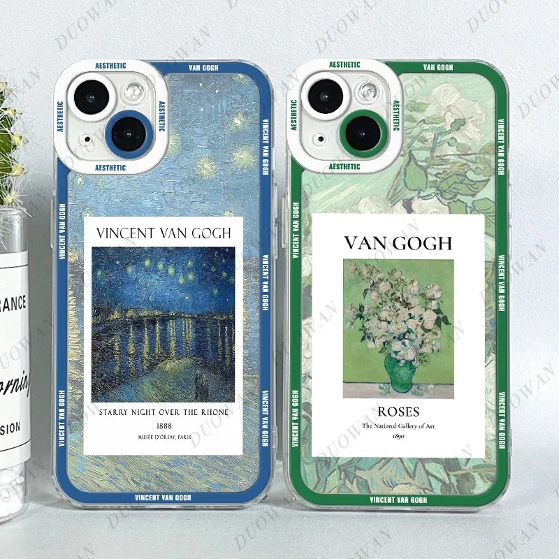Color: Beige, Material: Microfiber - Van Gogh Oil Painting Phone Case For Samsung A12 A13 A14 A22 A23 A31 A32 A33 A42 A50 A51 A52 A53 A71 A72 A73 4G TPU Clear Case