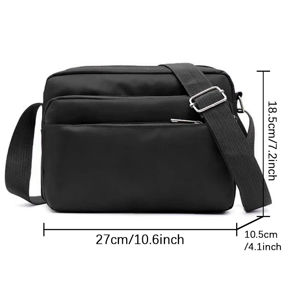 Color: black - New Fashion Multi-layer Travel Leisure Simple Storage Bag Black Gold Letter Series Printing Pattern One Shoulder Crossbody Bag