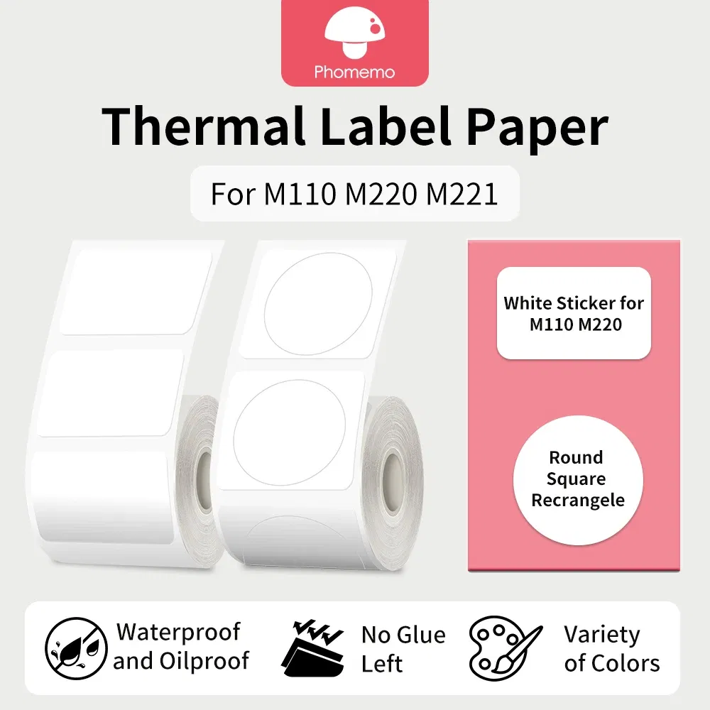 Color: BROWN - Label Maker Paper Phomemo M110 Label for Small Business Multi-Purpose Thermal Sticker for Phomemo M110 M221 M200 M220 Printer