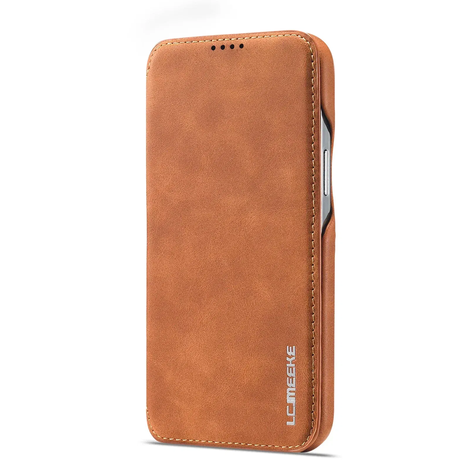 Color: Brown, Compatibility by Model: iPhone 13 mini - Leather Flip Wallet Phone Cover for IPhone 17E 14 15 16 Pro Max 13 12 Mini 11 XS X XR 8 7 Plus SE 2022 Slim Card Slots Book Bag