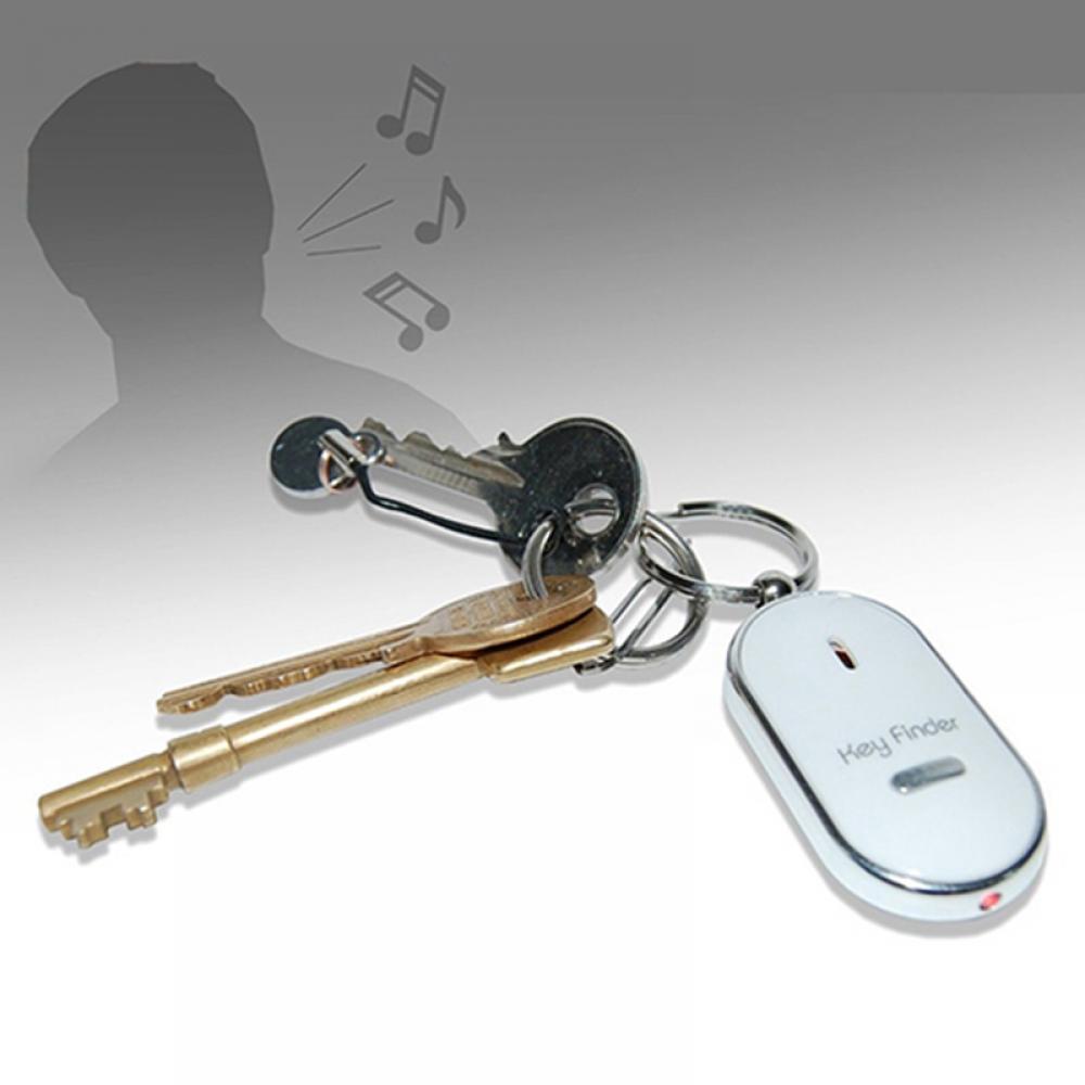 Color: GRAY - Funny Key Chains Women Men Whistle Key Finder Flashing Beeping Remote Lost Keyfinder Locator Keyring