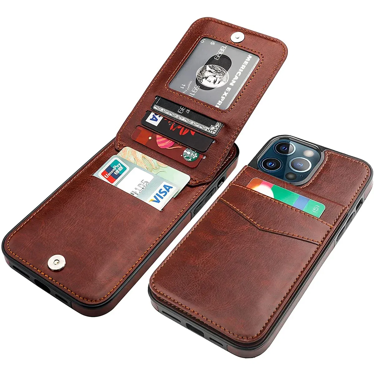 Color: Blue, Material: Other - Faux Leather Wallet Kickstand Phone Case for IPhone 13 12 Mini 16E 16 15 14 11 Pro Max X XR XS 7 8 Plus Case with Credit Card