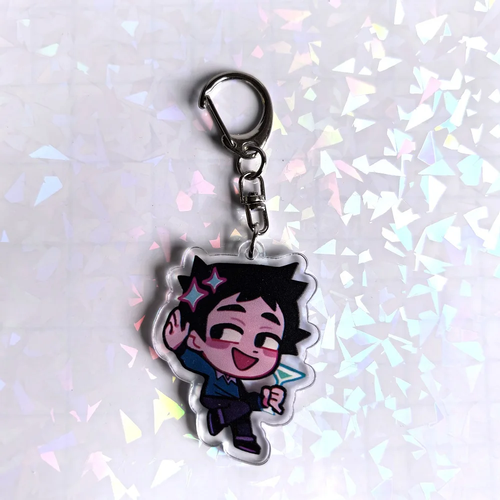 Color: GRAY, Size: 6 cm - Crooked boy Scott Pilgrim Takes Off acrylic keychain birthday gift for boys and girls
