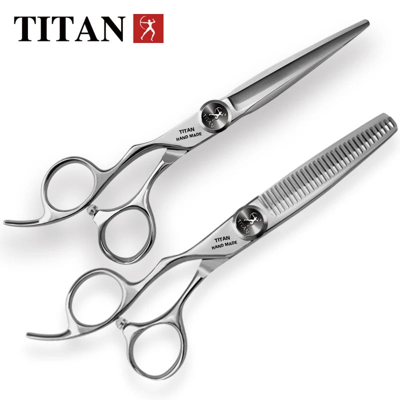 Color: Green - Titan professional 6.0inch left handed cutting scissors shears barber scissors hairdressing scissors