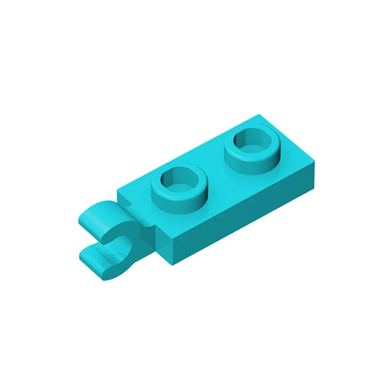Color: Medium Azure - Gobricks 10PCS Bricks PLATE 2X1 W/HOLDER VERTICAL Compatible with 63868 children's toys Assembles Building Blocks Technical 2022