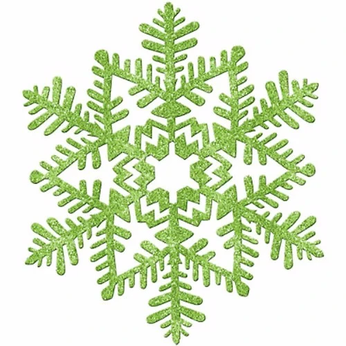 Green Glitter Snowflake Hanging Decoration