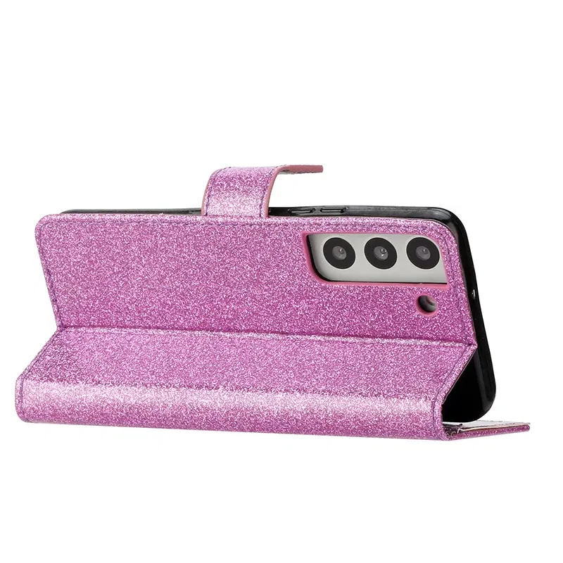 Color: PURPLE, Material: POLYESTER - Wallet Glitter Case For Samsung Galaxy S24 FE S23 Ultra S22 Plus S21 S20 A13 A14 A15 A16 A53 A54 A55 A34 Flip Luxury Leather