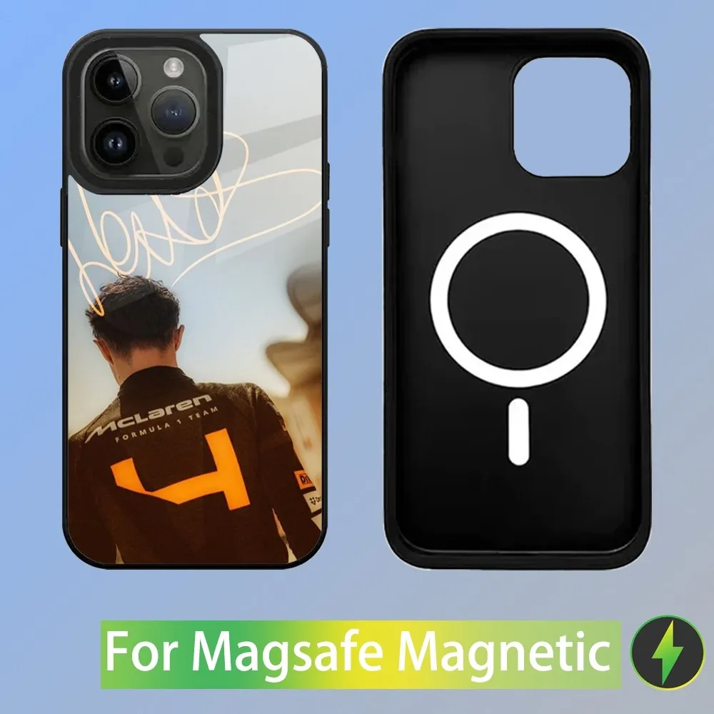 Color: Clear, Material: POLYESTER - F1 Formula 1 L-Lando Norris Phone Case For iPhone 16,15,14,13,12,11,Plus,Pro,Max Mini Magsafe Magnetic Wireless Charging