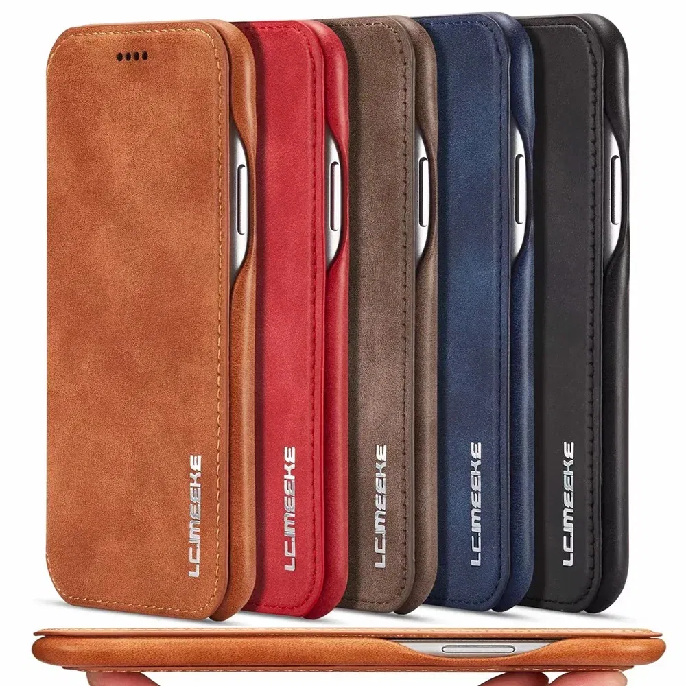 Color: Sky blue, Material: PC + TPU - Luxury Ultra Thin Leather Case Flip Cover for Samsung S24 S23 S22 S21 S20 FE Ultra Plus A53 A52s S10 A50 S9 Note 20 10