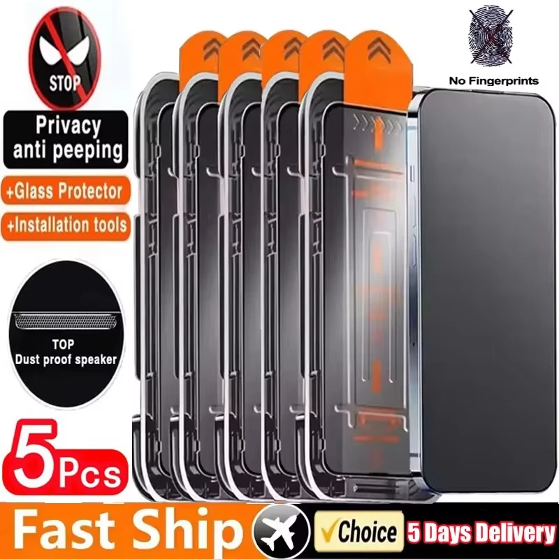 Compatibility by Model: Poco M6 Pro 5G, Material: pet - 5pcs Dust Free Install Anti-Spy Tempered Glass For Poco F6 Pro F5 F3 M6 M5S M4 M3 M2 X6 X5 X4 X3 C65 5G Privacy Screen Protector