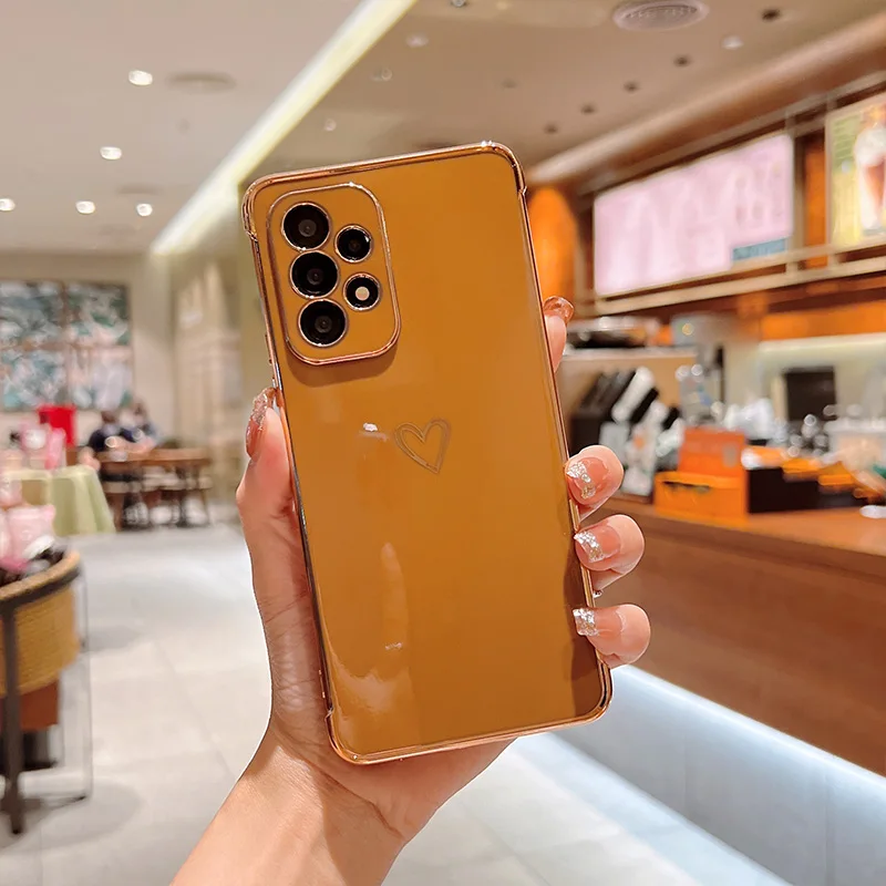 Color: Ivory, Compatible-Phone Models: For iPhone 16 Pro Max, Ships From: CHINA - Electroplating Love Heart Phone Case For Samsung Galaxy S25 S24 Ultra S23 S22 A13 A14 A52 A53 Protect Lens Shockproof Back Cover