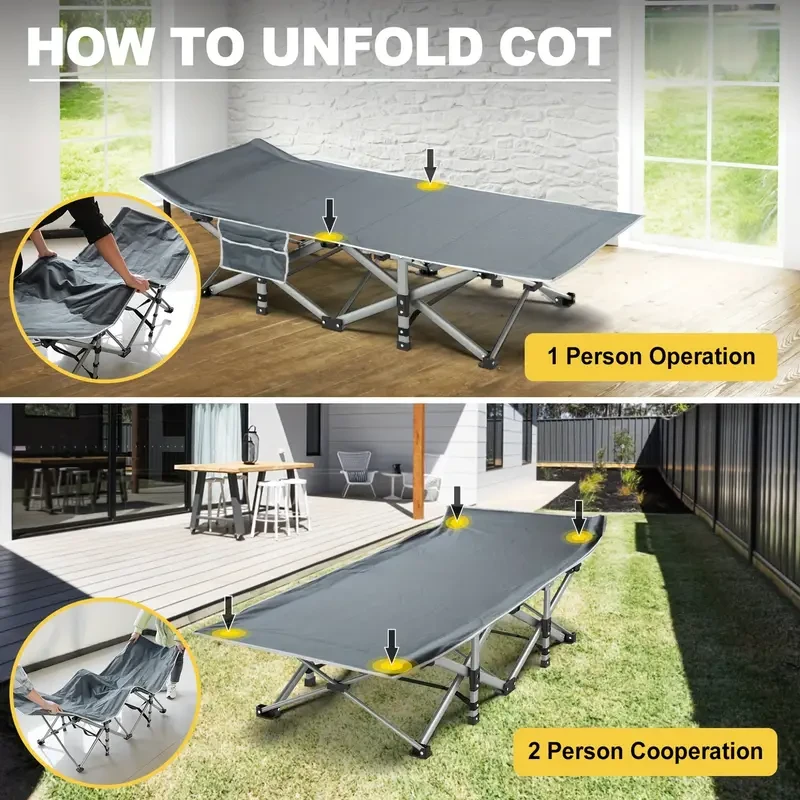Folding Camping Cot with Mattress, Sleeping Cots