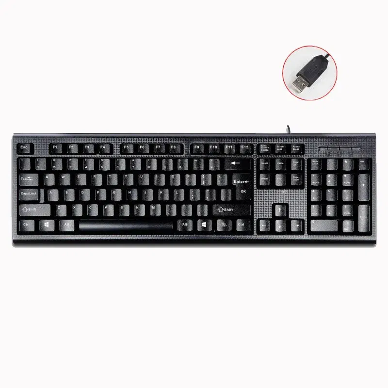 Q9 Single Keyboard USB Square Mouth Business Office Home PS2 Round Hole Wired Desktop Computer