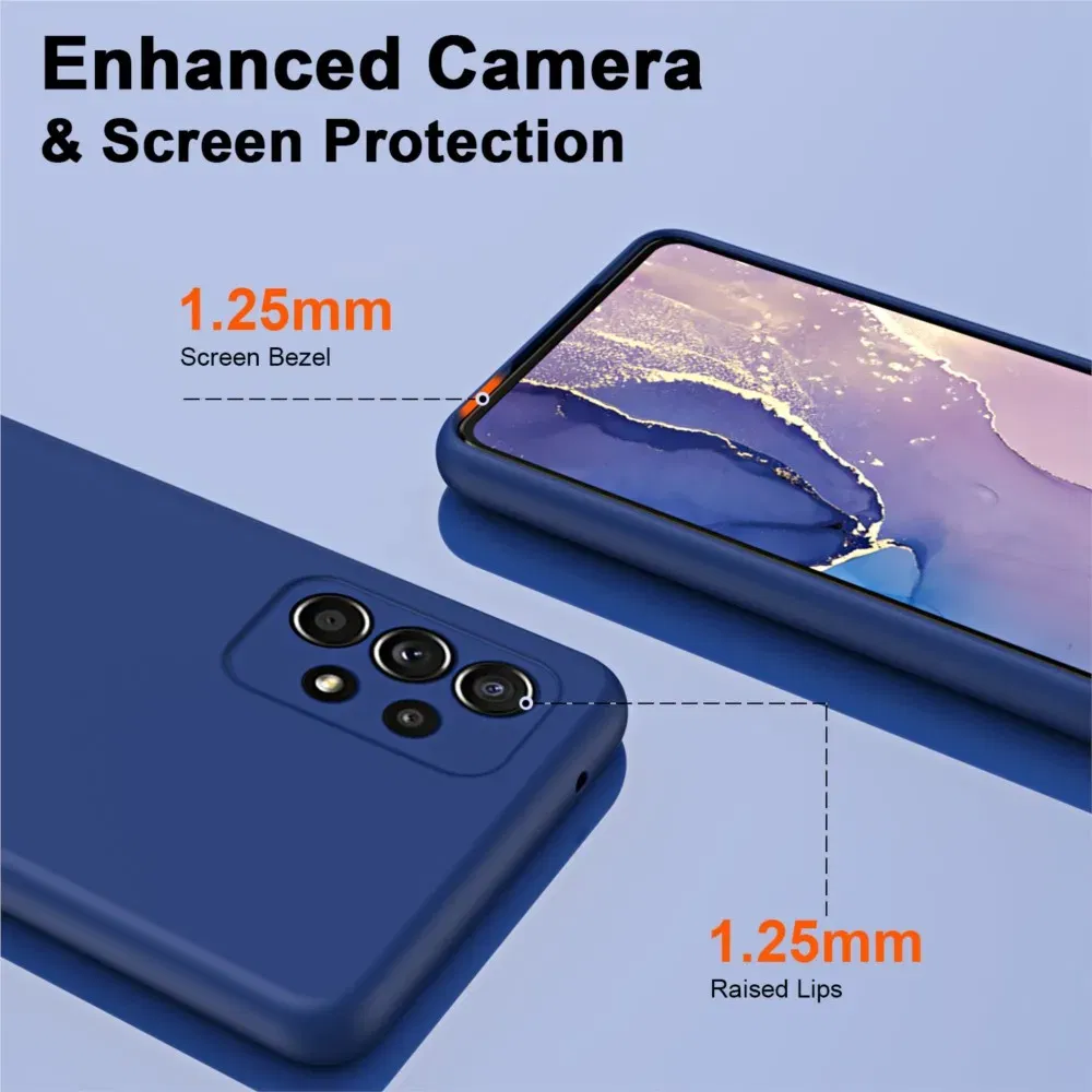 Color: black, Material: Cotton - Solid Silicone Protect Case For Samsung Galaxy A13 A23 A33 A53 A73 A12 A22 A32 A52 A52S A72 A04 A04S A14 A24 4G A34 A54 Cover