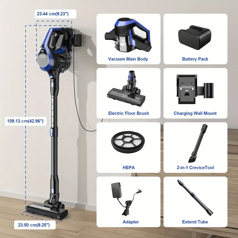 Cordless Stick Vacuum Cleaner With 5-Layer Filtration