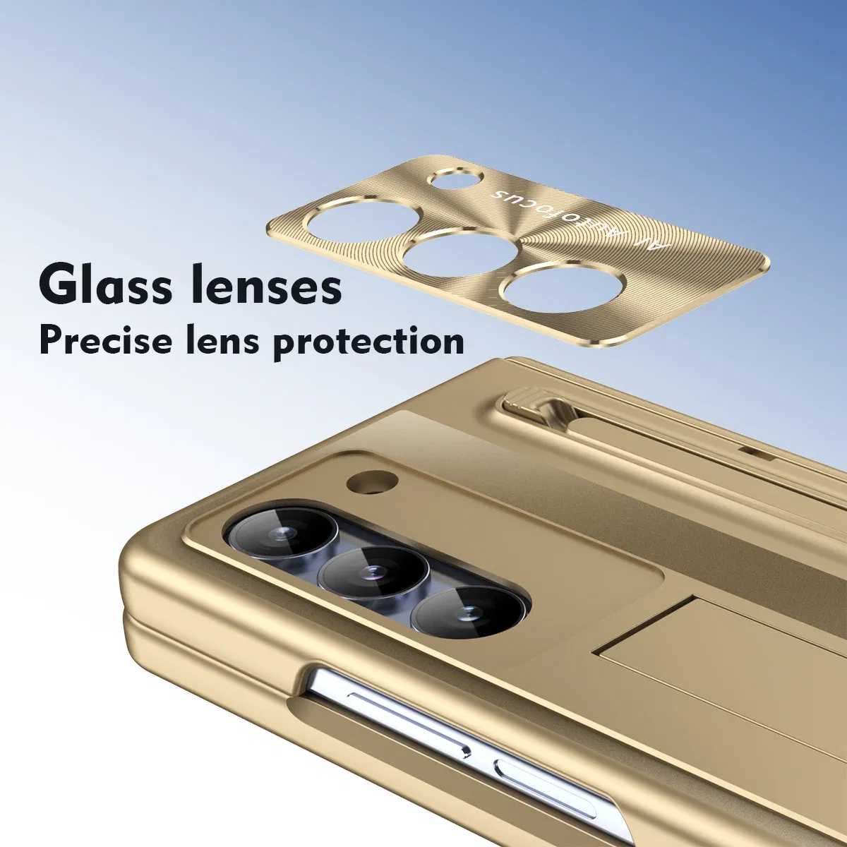 Color: Sky blue, Material: Aluminum - With Touch Pen For Samsung Galaxy Z Fold 6 5 4 Case Hinge Armor Shockproof Magnetic Kickstand 360 Full Protection Folding Cover
