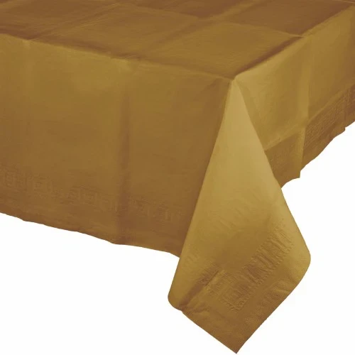 Glittering Gold Tablecover Plastic