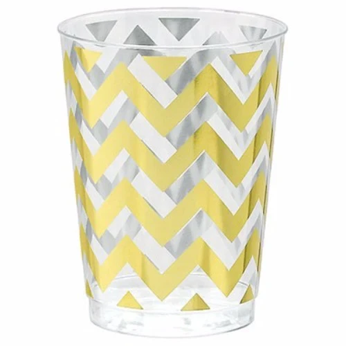 Tumblers Chevron Gold 295ml Hot Stamped - Pack of 20