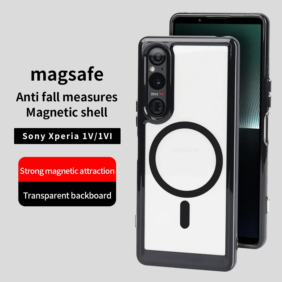 Color: GRAY, Material: aluminum - Magnetic Luxury Matte Translucent Armor Shockproof Case For Sony Xperia 1V Sony Xperia 1VI For Magsafe Wireless Charge Cover
