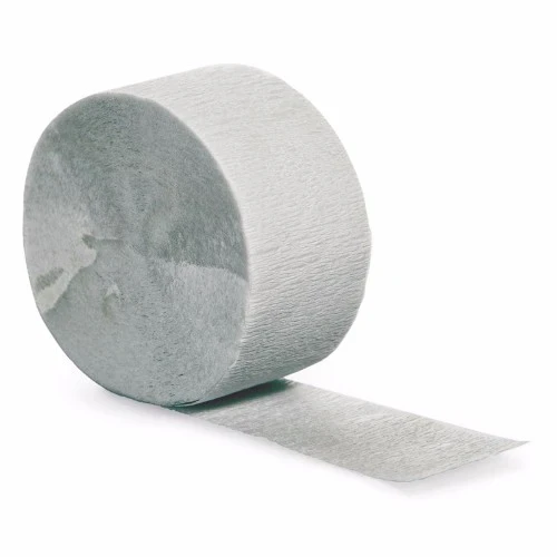 Shimmering Silver Crepe Streamer