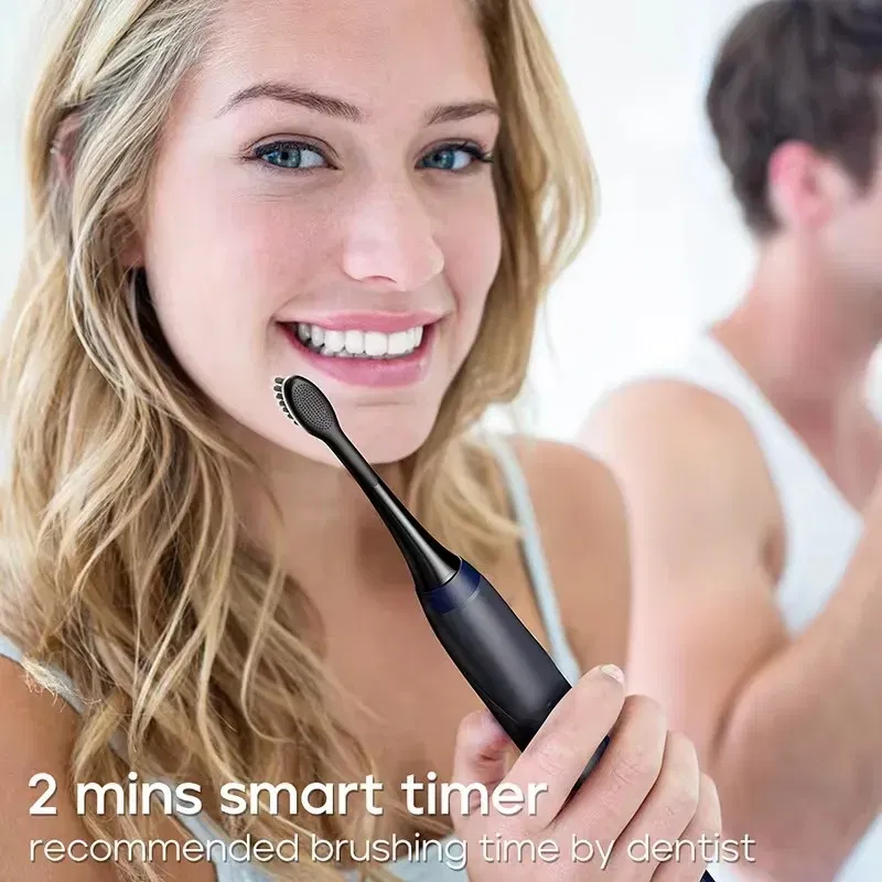 Color: green - Toothink Electric Toothbrush Smart Timing Tooth Brush Rechargeable Teeth Clean Whitening Sonic Toothbrush With Replacement Head