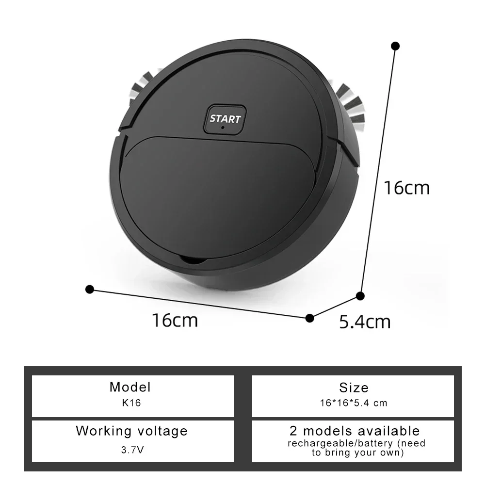 Color: black - Sweeping robot automatic three-in-one wipe mop intelligent silent household lazy sweeper vacuum cleaner
