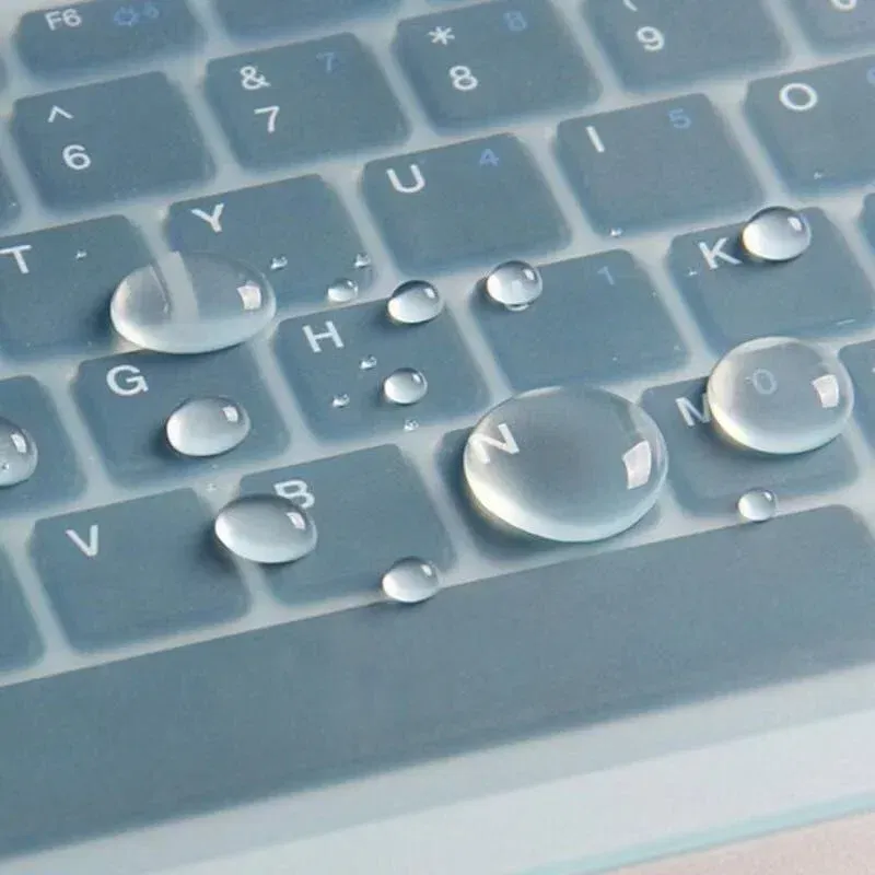Color: Black - Universal Waterproof Laptop Keyboard Covers Silicone Protective Film 10/14/15.6 Inch Transparent Films for MacBook Notebook