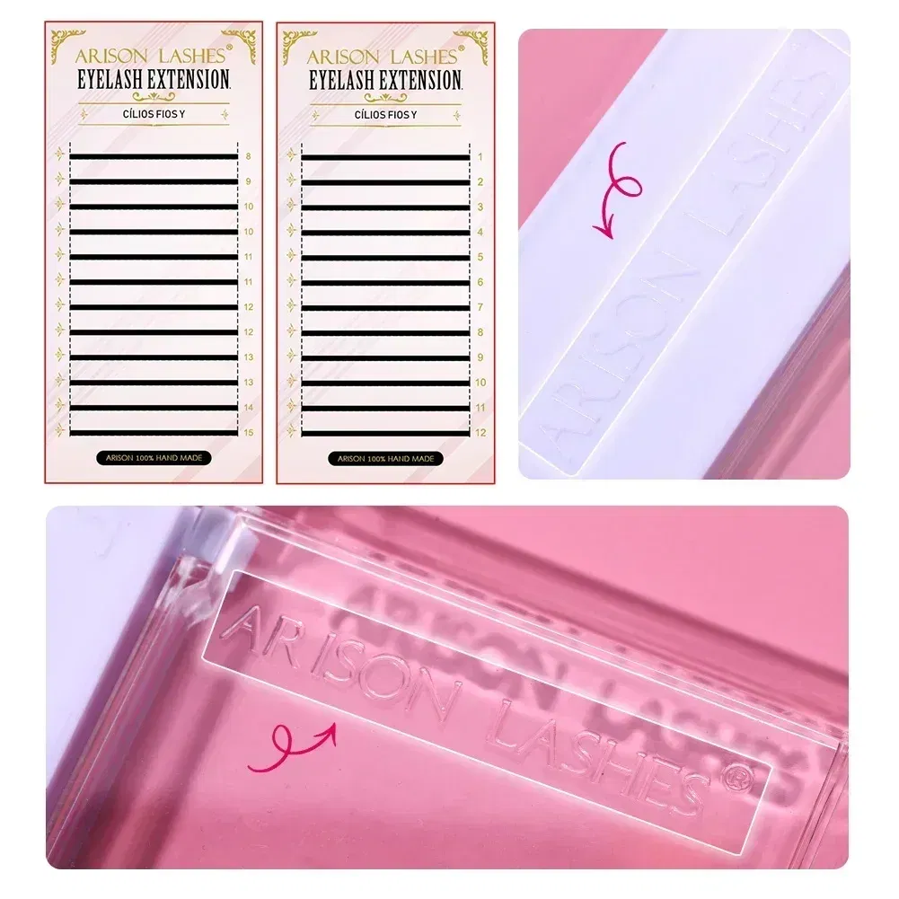 Color: Brushed Brass, Curl: C, Thickness: 0.07mm, Length: 14mm - ARISON YY Lashes and 3D/4D/5D W Shape Lashes Brasileiro Premade Volume Eyelashes Extension Soft Thin Easily Grafting Extension