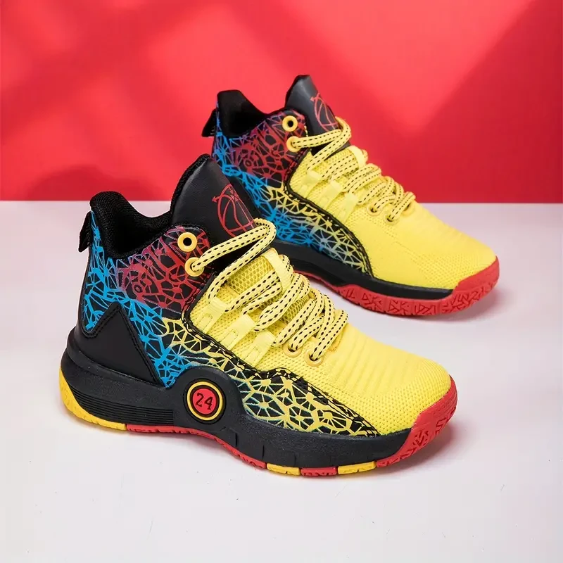 Boy's Trendy High Top Basketball Shoes