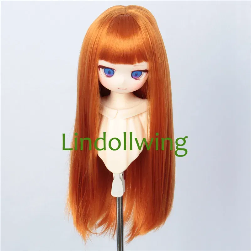 Color: light green - 1/3 BJD Wig Pullip Dal DD Dollfie Doll Wig 8-9 inch Long Collection Wig