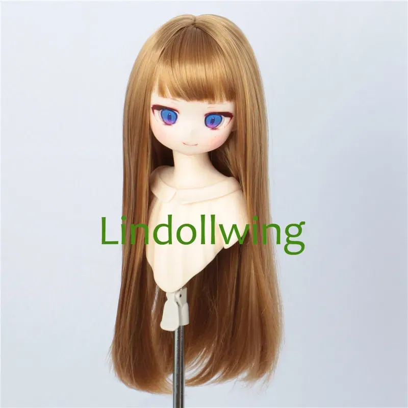 Color: light green - 1/3 BJD Wig Pullip Dal DD Dollfie Doll Wig 8-9 inch Long Collection Wig