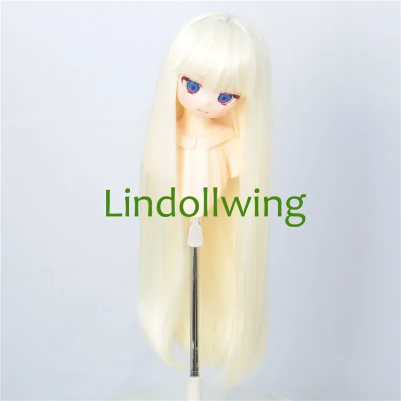 Color: light green - 1/3 BJD Wig Pullip Dal DD Dollfie Doll Wig 8-9 inch Long Collection Wig