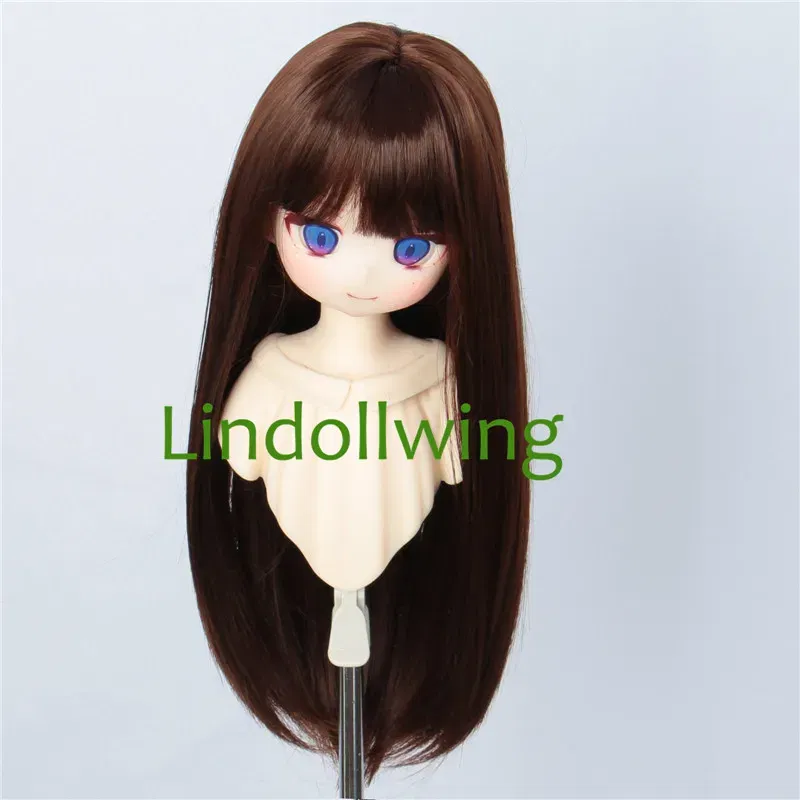 Color: light green - 1/3 BJD Wig Pullip Dal DD Dollfie Doll Wig 8-9 inch Long Collection Wig