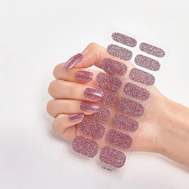 Color: Amy Green - Nail Sticker Shiny Design Full Beauty Stickers for Nails Decals Plain Stickers Women Salon Nail Art