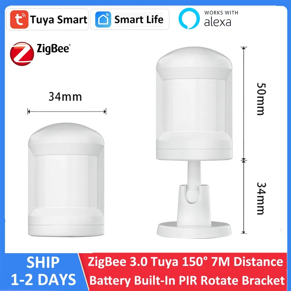 Color: Red - Tuya Smart ZigBee 3.0 Battery Alexa PIR Motion Sensor Detector 5-7M 150?° Works with ZigBee BLE5.0 Bluetooth Mesh Gateway Hub