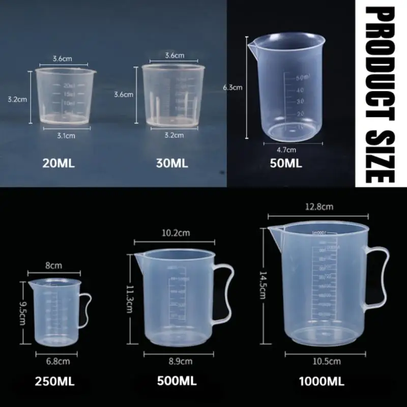 Color: multi, Ships From: CHINA - Clear Plastic Graduated Measuring Cupws Househould Portable Baking Beaker Liquid Measure Jug Transparent Cup Container