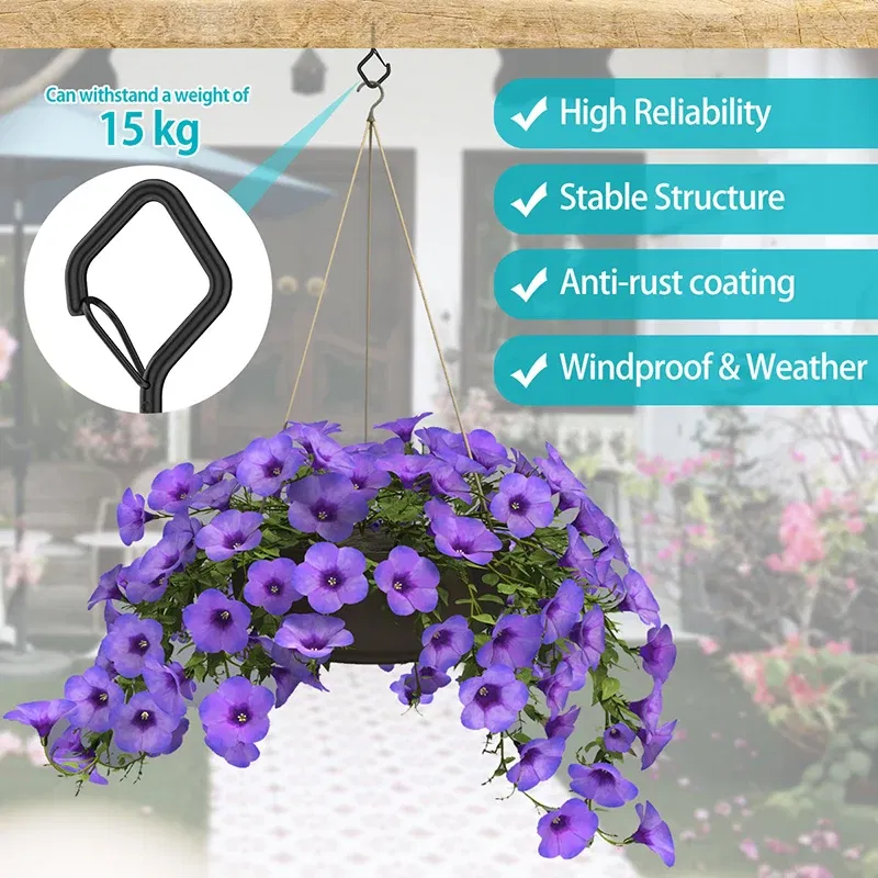 Color: Red - 12/20PCS Q-Hanger Screw Black Hooks Ceiling Hooks with Safety Buckle for Plant and Christmas Outdoor String Lights Hooks