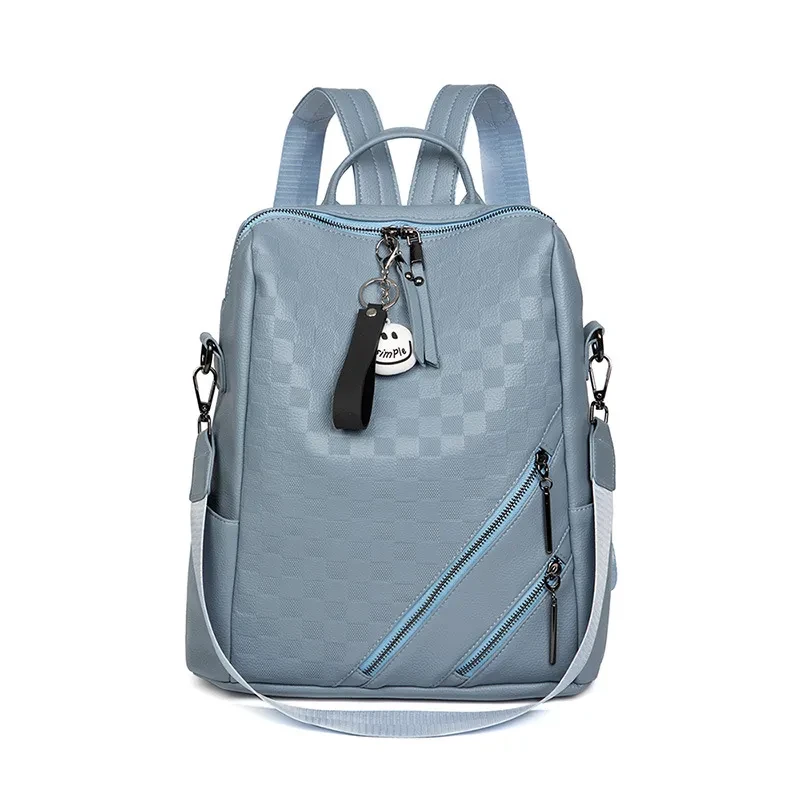 Checkerboard Backpack Casual Shoulder Bag For Women